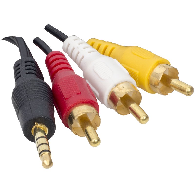Uydu Alıcısı AV Kablo (3.5 Mm Stereo E-3 RCA) 1.2 Metre