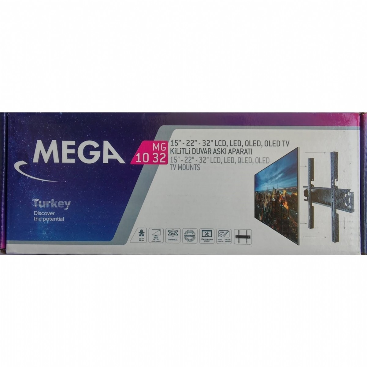 MG1032 MEGA 10''-32'' LCD SABİT DUVAR ASKI APARATI (BOY 24,8 CM)