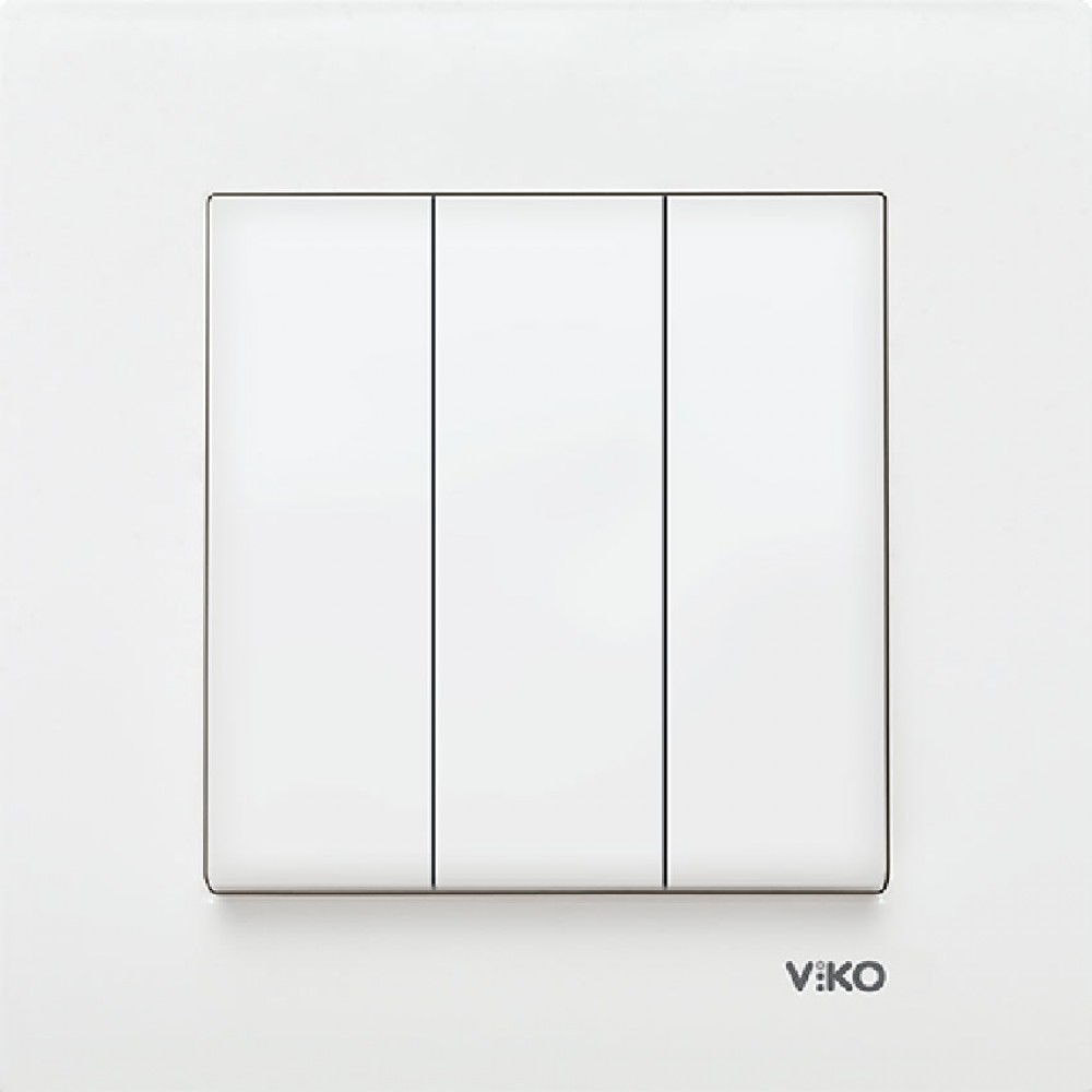 Viko Karre Üçlü Anahtar - Beyaz (Çerçeve Hariç)
