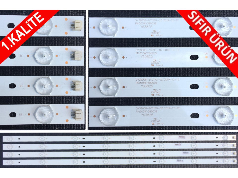 OY39D08-ZC21FG-02 LED BAR BACKLIGHT 756MM 75.6CM 8LEDLİ , TELEFOX 39TD3900 LED BAR, AWOX 39" HD P40100 LED BAR, AWOX P40200 PLUS LED BAR PANEL LEDLERİ