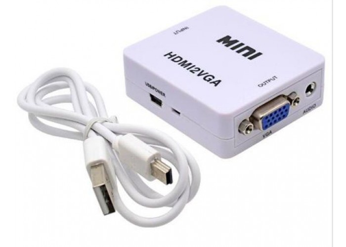 HDMI To Vga Dönüştürücü Aux Ve Usb Girişli Vga Hdmi Çevirici