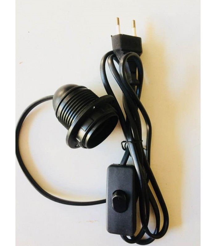 SİYAH AÇ KAPA ARAPUAR ANAHTARLI FİŞLİ KABLO,LAMBADER ABAJUR KABLOSU 1.5 METRE