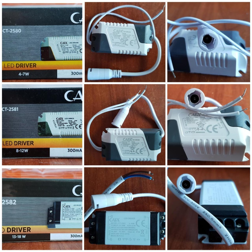 Cata Led Panel Sürücüleri Driver Trafo 3w, 6w, 9w, 12w, 15w, 18w