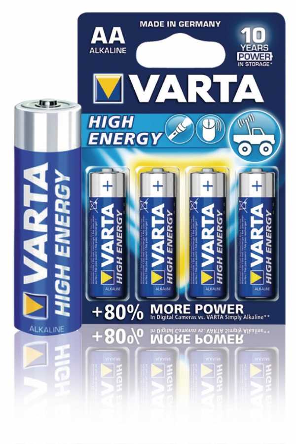 VARTA PİL KALEM HIGH ENERGY AA 4 LÜ 4008496559435